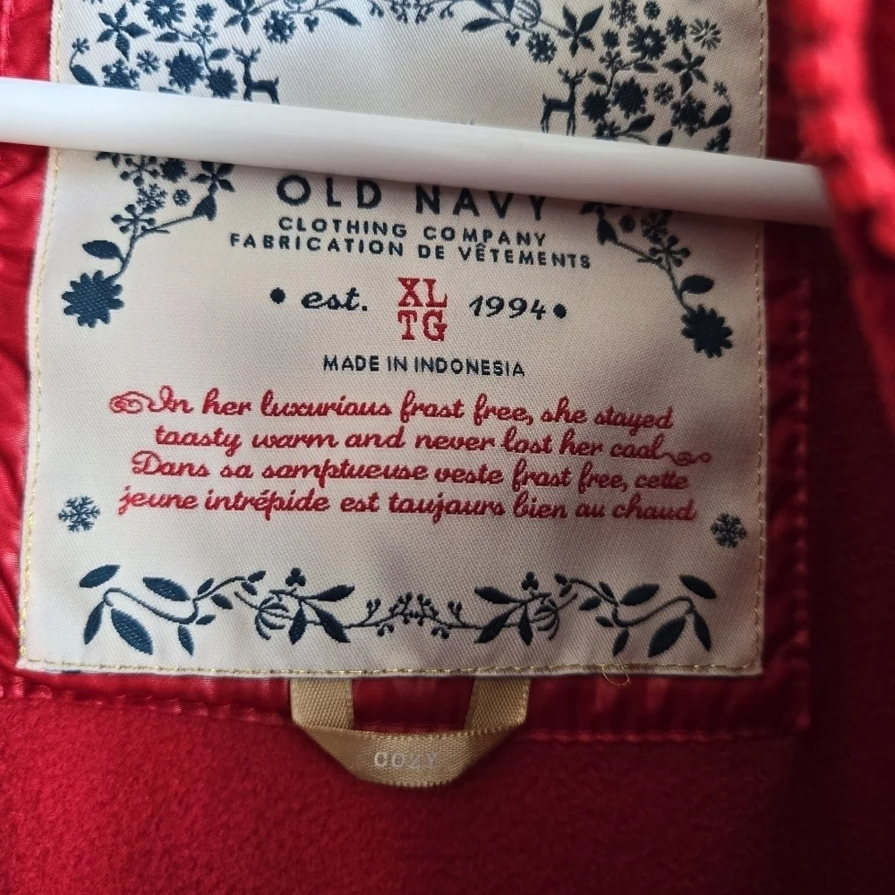 Vintage Old Navy Red Puffer Vest Size XL - Picture 6 of 6